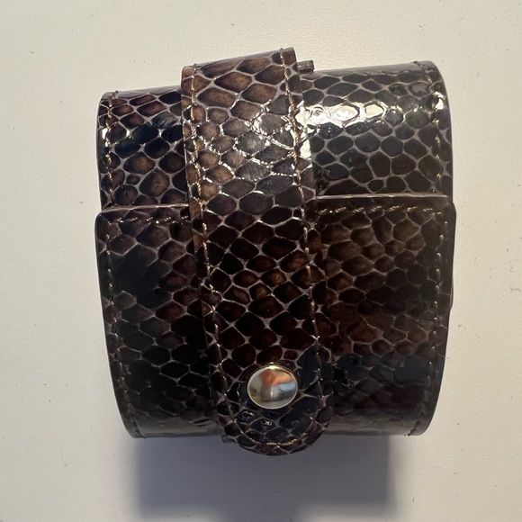 Max Mara Python Embossed Leather Cuff Bracelet - Picture 3 of 11